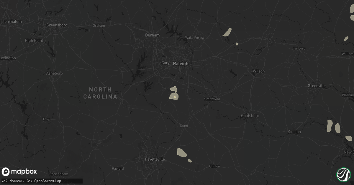 Hail map in Willow Spring, NC on August 20, 2026