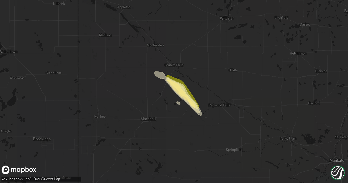 Hail map in Wood Lake, MN on August 20, 2026