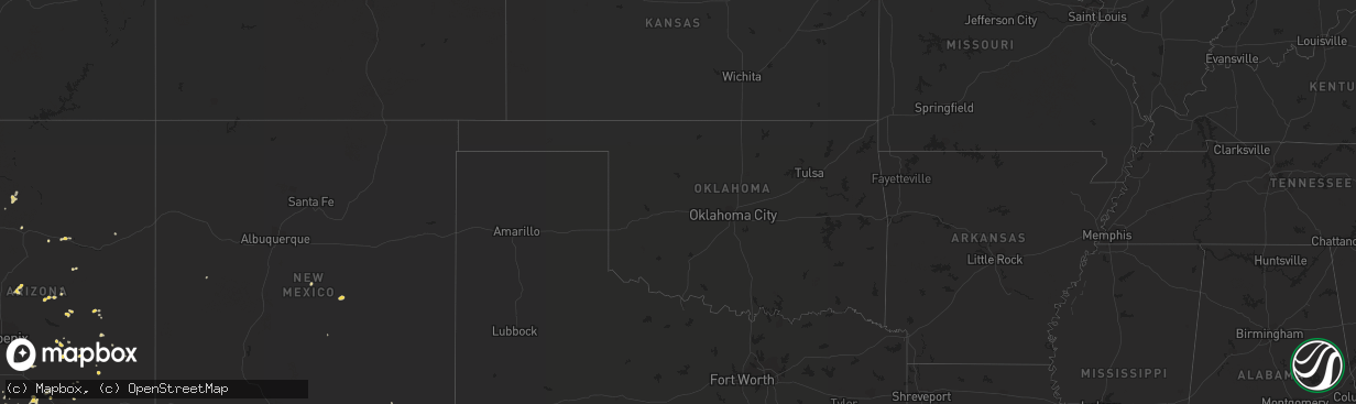 Hail map on August 21, 2012