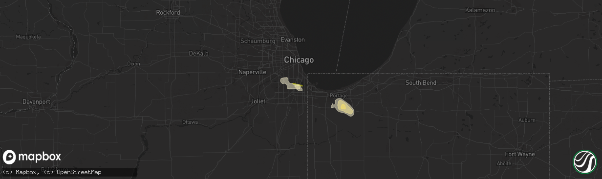 Hail map in Dolton, IL on August 21, 2014