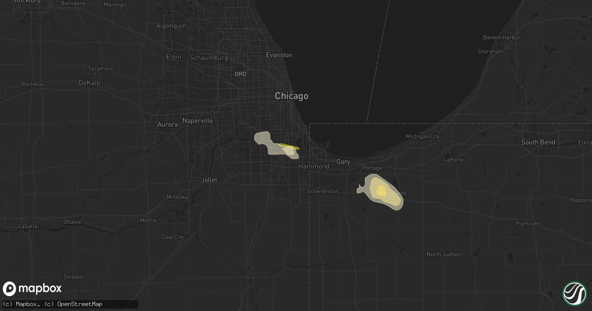 Hail map in Dolton, IL on August 21, 2014