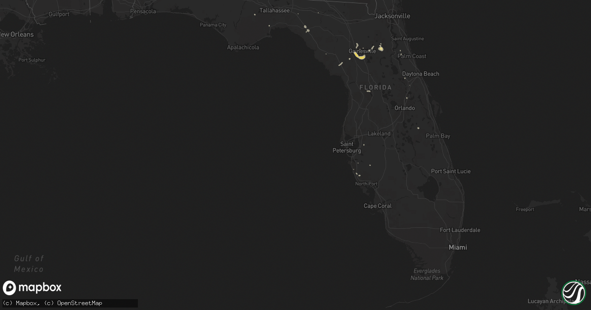 Hail map in Florida on August 21, 2014