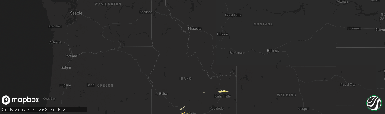 Hail map in Idaho on August 21, 2014