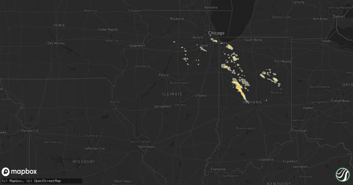 Hail map in Illinois on August 21, 2014