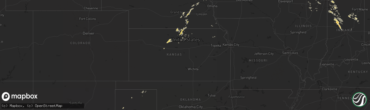 Hail map in Kansas on August 21, 2014