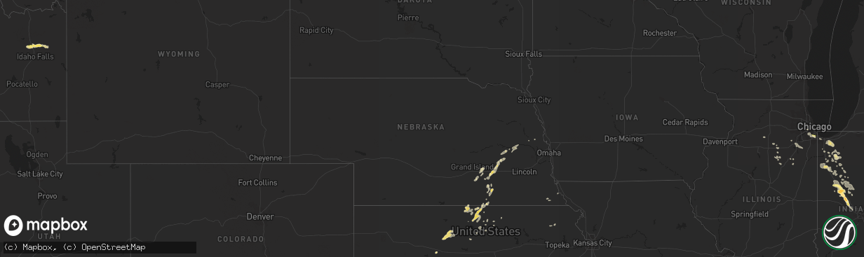 Hail map in Nebraska on August 21, 2014