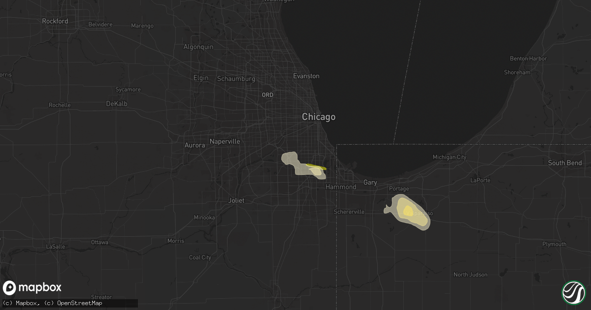 Hail map in Oak Lawn, IL on August 21, 2014