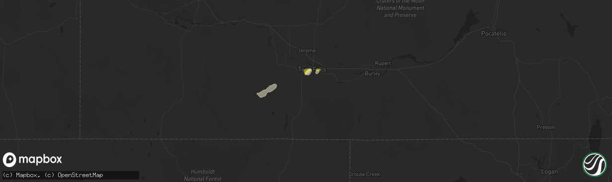 Hail map in Twin Falls, ID on August 21, 2014