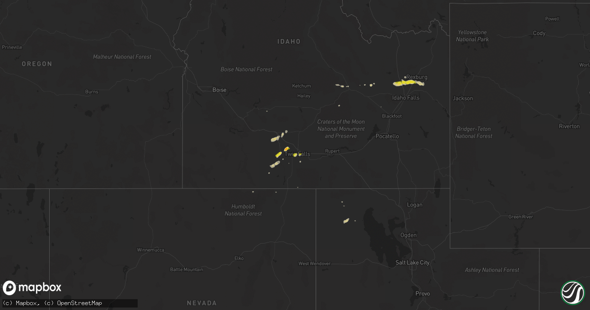 Hail map on August 21, 2014