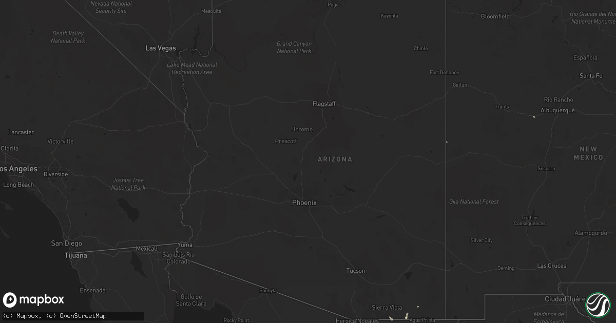 Hail map in Arizona on August 21, 2015
