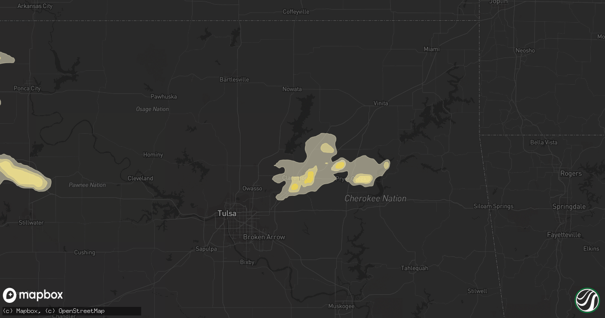 Hail map in Claremore, OK on August 21, 2015