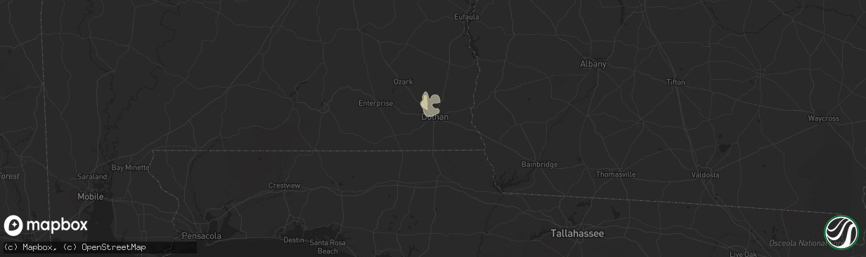 Hail map in Dothan, AL on August 21, 2015