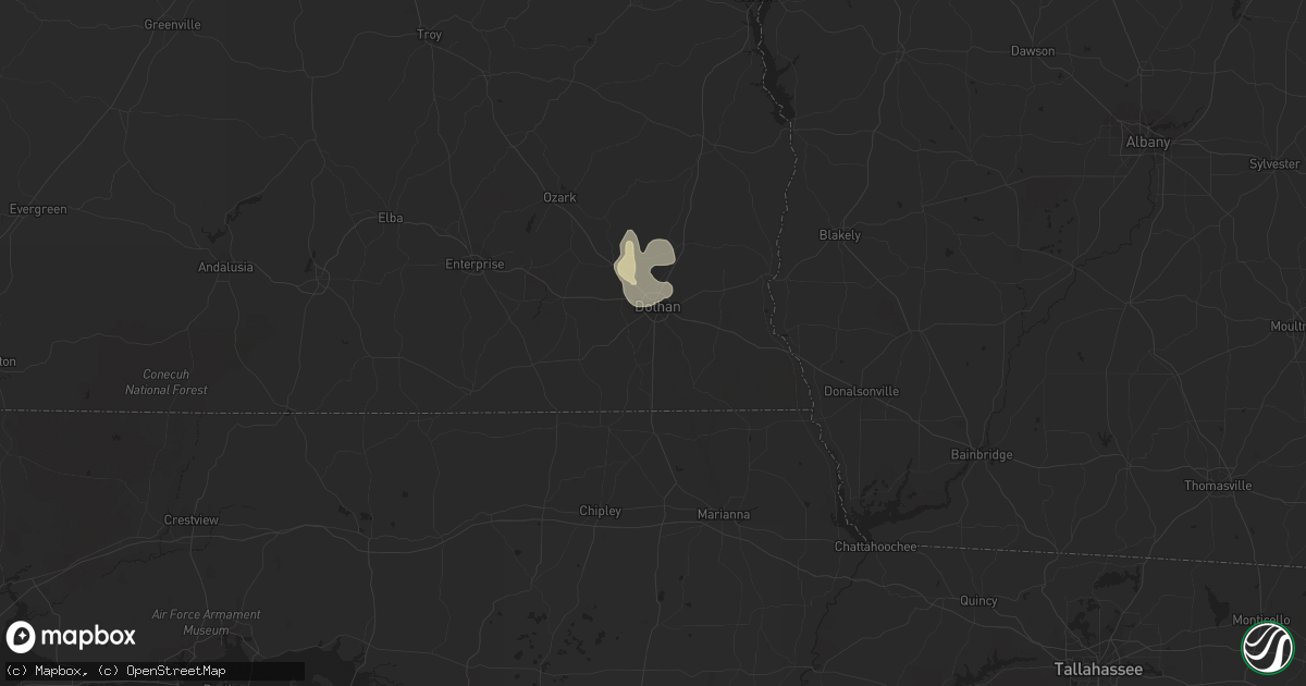 Hail map in Dothan, AL on August 21, 2015