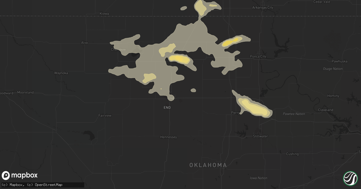 Hail map in Enid, OK on August 21, 2015