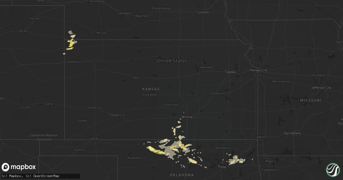 Hail map in Kansas on August 21, 2015