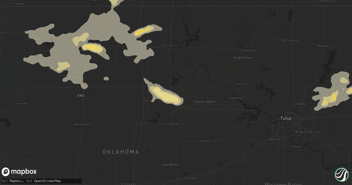 Hail map in Morrison, OK on August 21, 2015