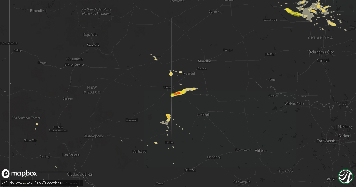 Hail map on August 21, 2015