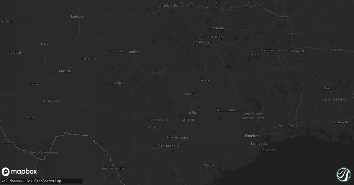Hail map on August 21, 2016