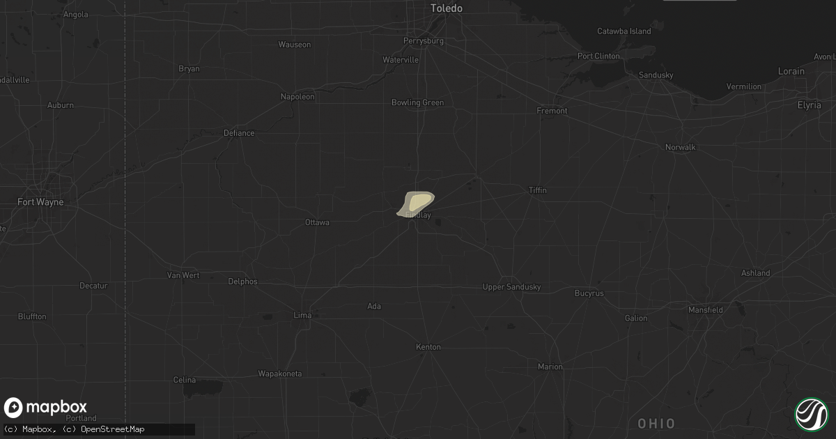 Hail map in Findlay, OH on August 21, 2017