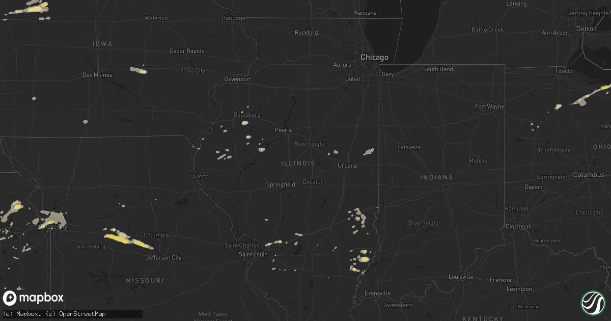 Hail map in Illinois on August 21, 2017