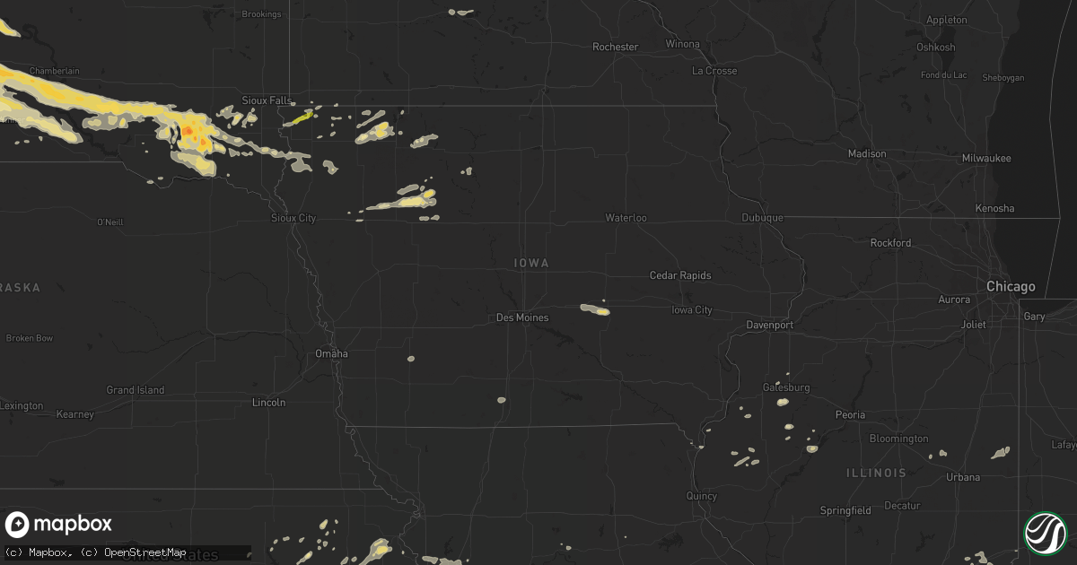 Hail map in Iowa on August 21, 2017