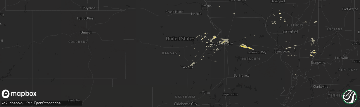 Hail map in Kansas on August 21, 2017