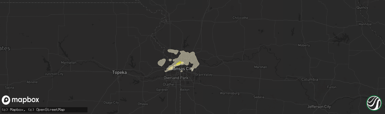 Hail map in Liberty, MO on August 21, 2017