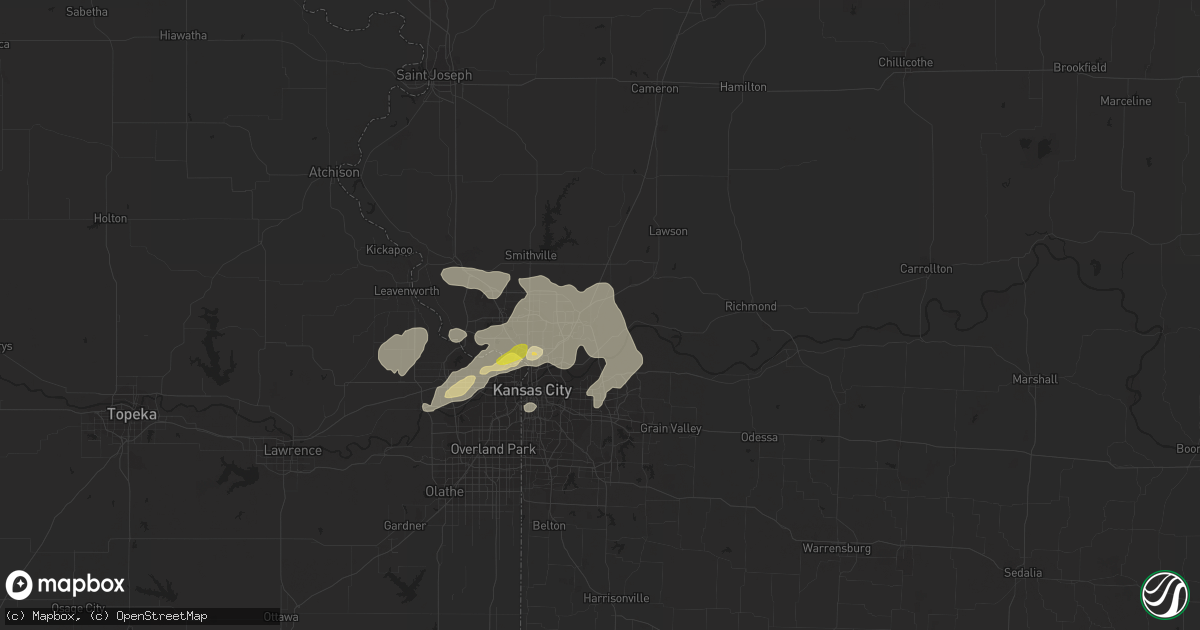 Hail map in Liberty, MO on August 21, 2017