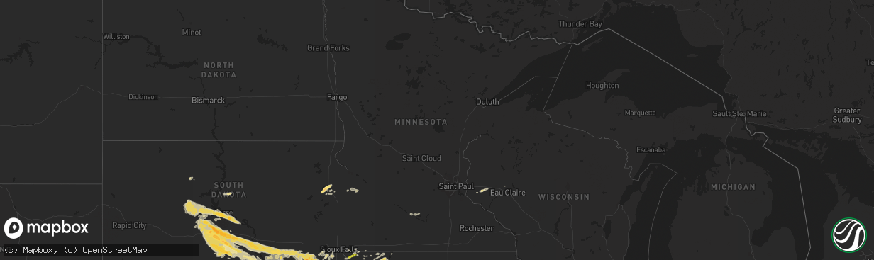 Hail map in Minnesota on August 21, 2017