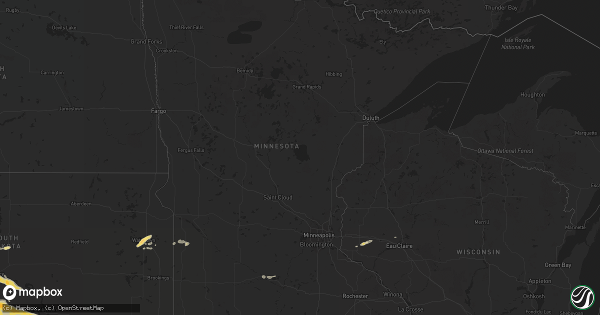 Hail map in Minnesota on August 21, 2017