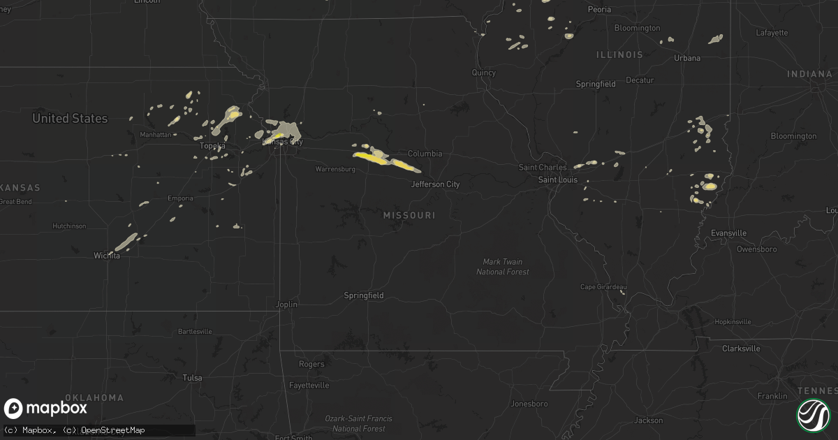 Hail map in Missouri on August 21, 2017