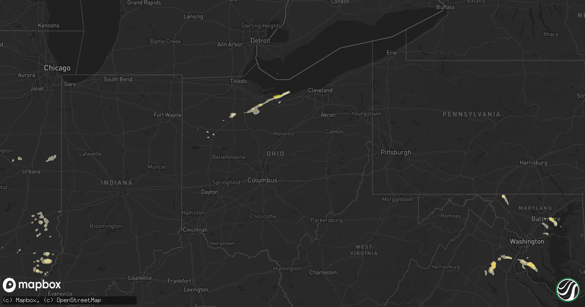 Hail map in Ohio on August 21, 2017