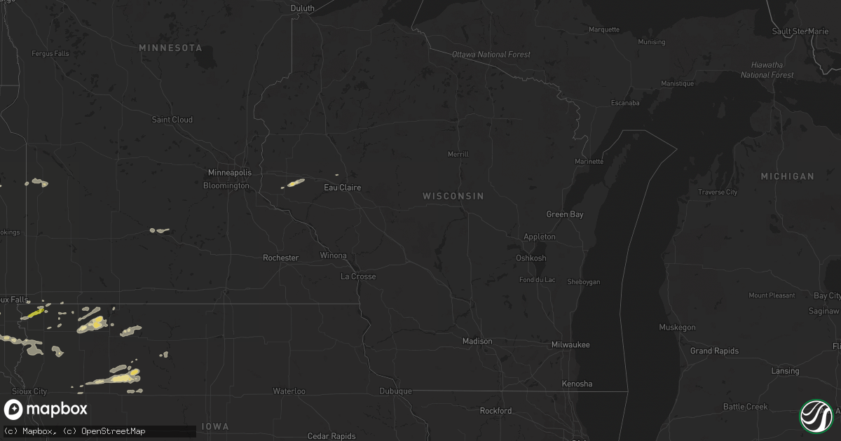 Hail map in Wisconsin on August 21, 2017