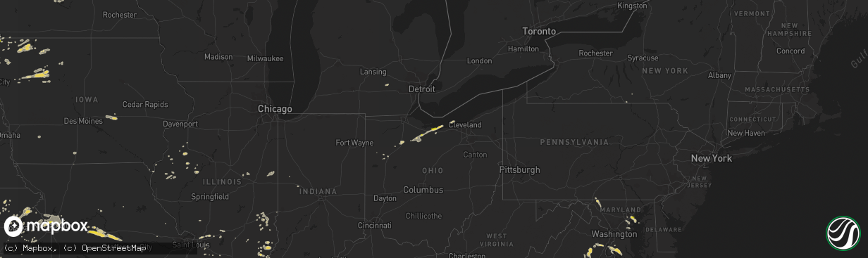 Hail map on August 21, 2017