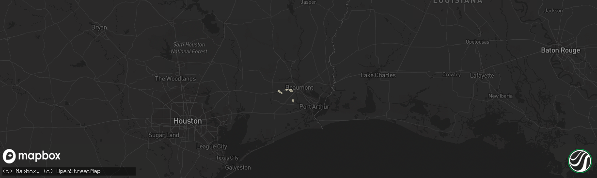 Hail map in Beaumont, TX on August 21, 2018