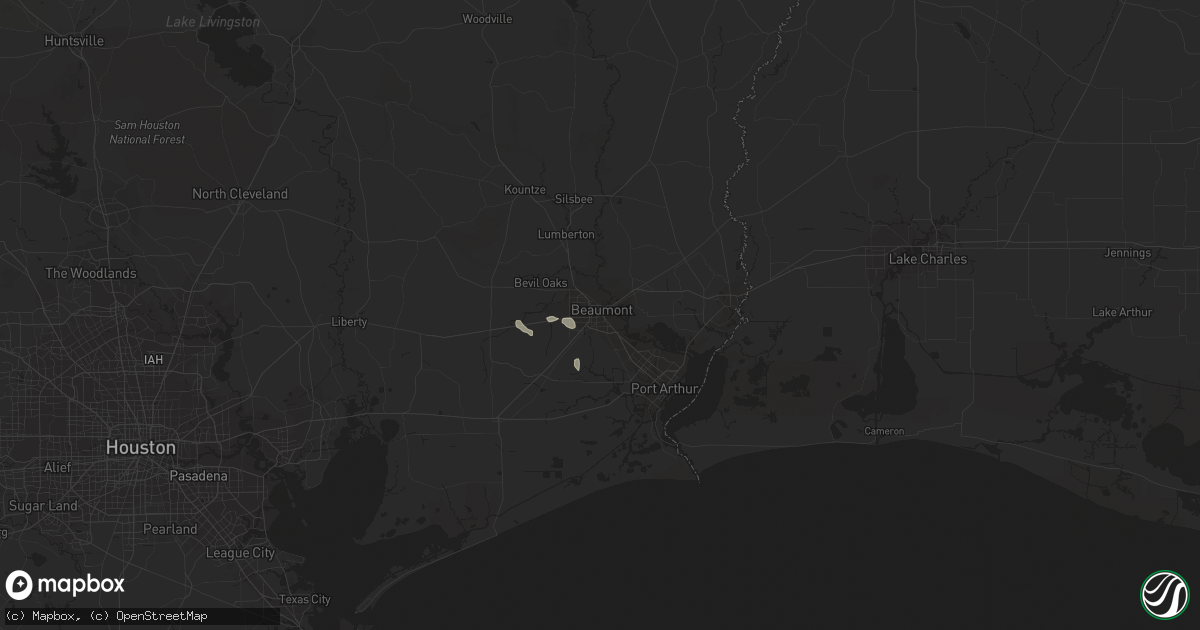 Hail map in Beaumont, TX on August 21, 2018