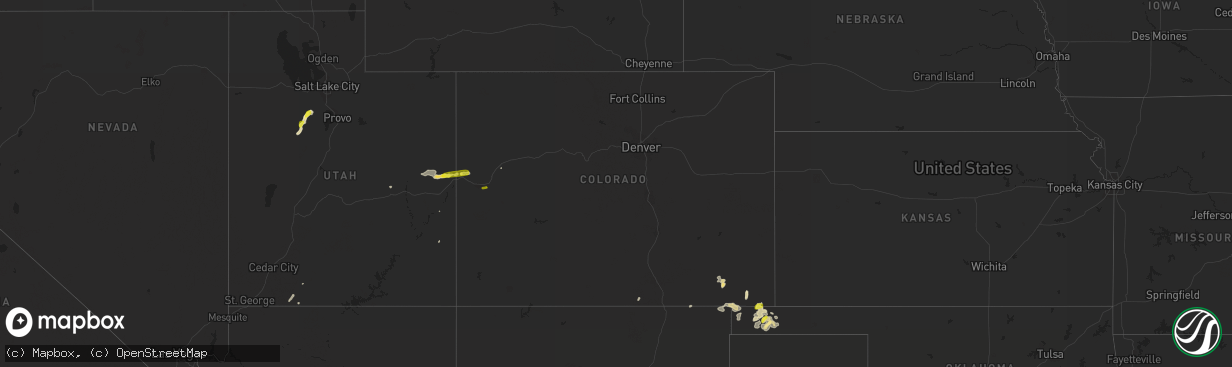 Hail map in Colorado on August 21, 2018