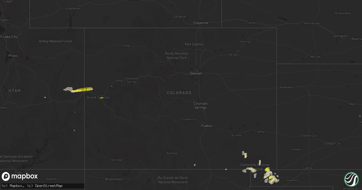 Hail map in Colorado on August 21, 2018