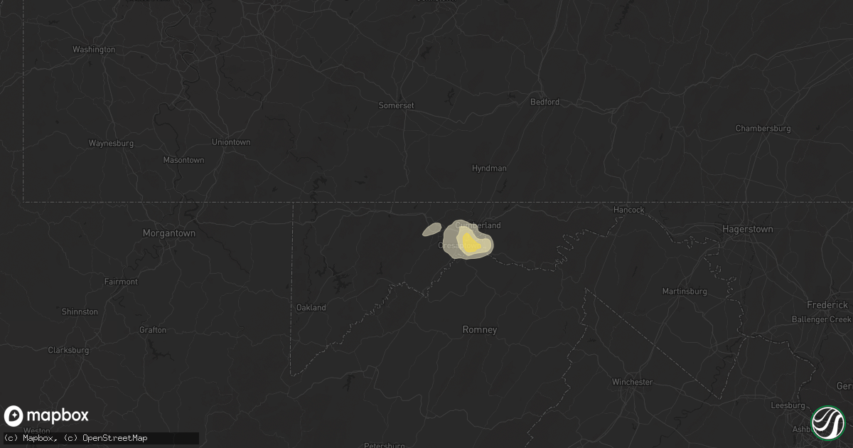 Hail map in Frostburg, MD on August 21, 2018