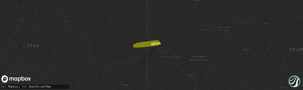 Hail map in Mack, CO on August 21, 2018