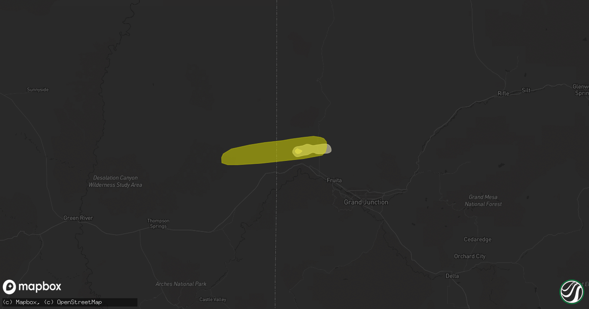 Hail map in Mack, CO on August 21, 2018