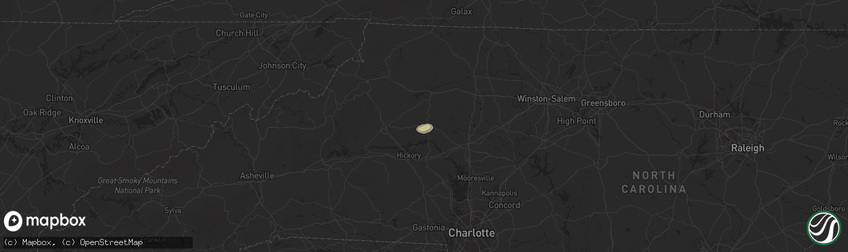 Hail map in Taylorsville, NC on August 21, 2018