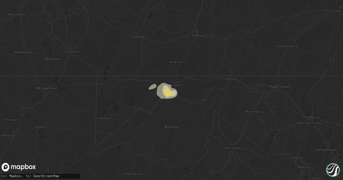 Hail map in Wiley Ford, WV on August 21, 2018