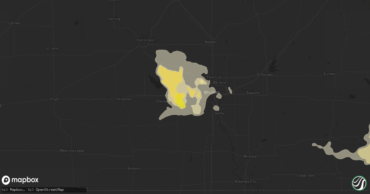 Hail map in Goddard, KS on August 21, 2019