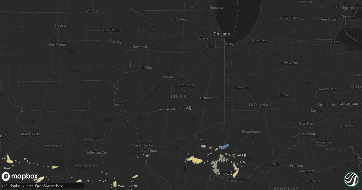 Hail map in Illinois on August 21, 2019