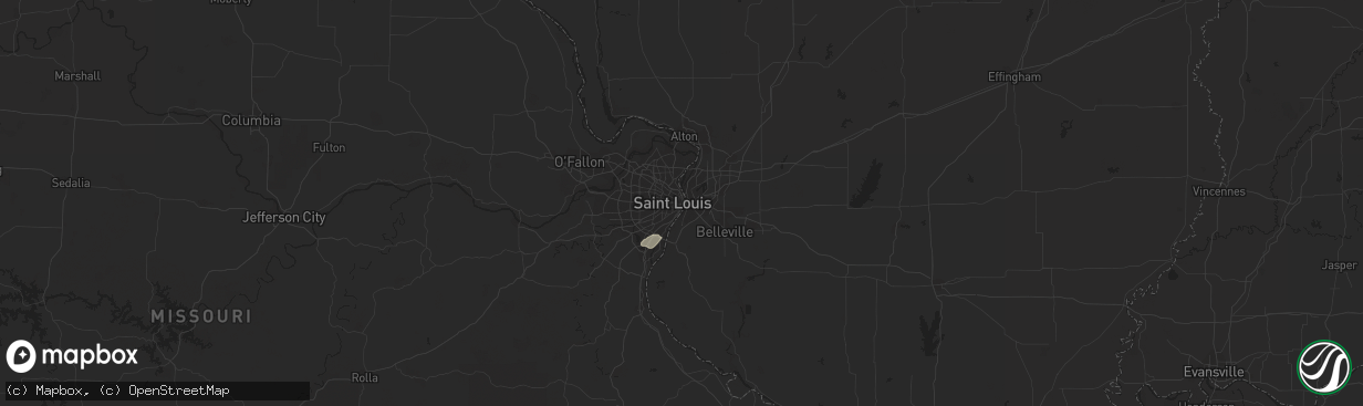 Hail map in Saint Louis, MO on August 21, 2019