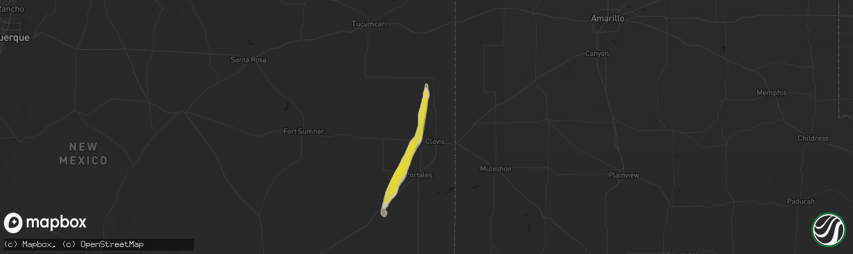 Hail map in Clovis, NM on August 21, 2020