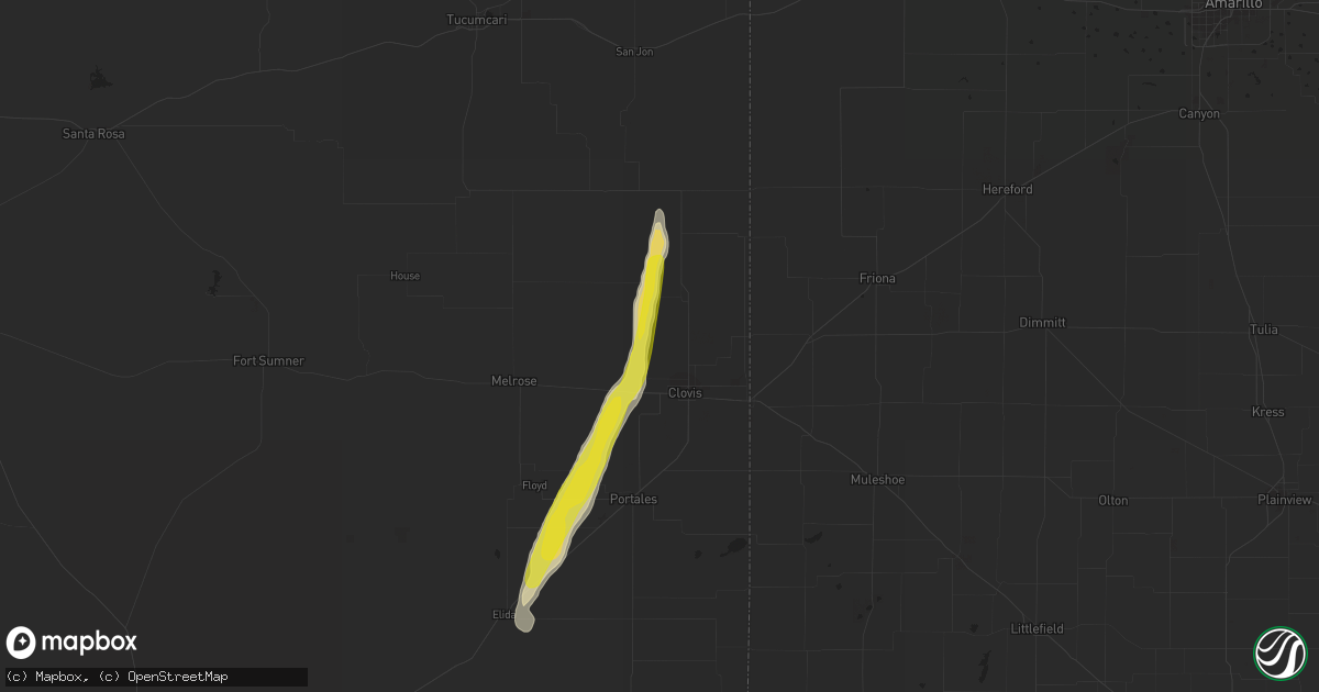 Hail map in Clovis, NM on August 21, 2020