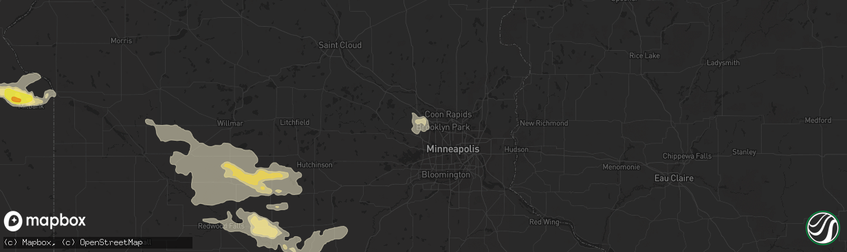 Hail map in Maple Grove, MN on August 21, 2020