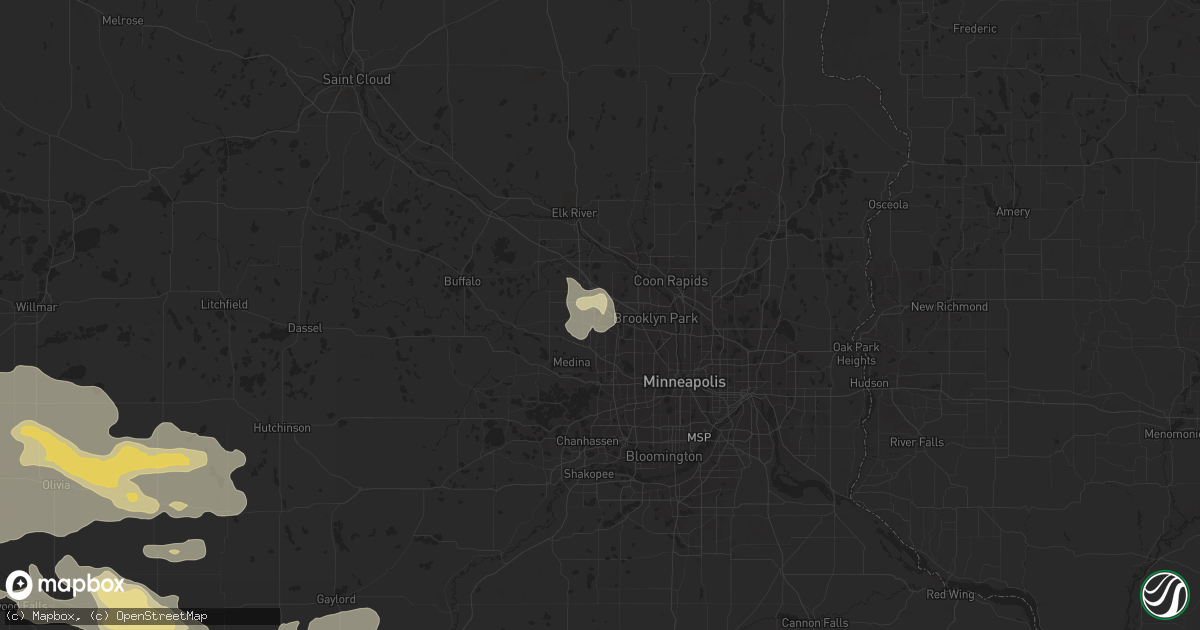 Hail map in Maple Grove, MN on August 21, 2020